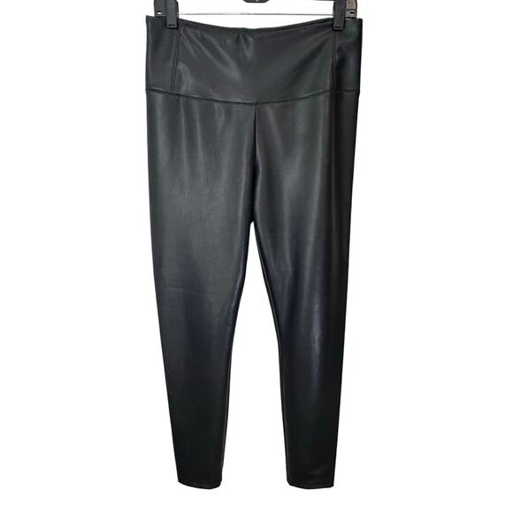 Rachel Zoe 8 high rise & waisted black soft faux leather ankle step in pants - Picture 9 of 10